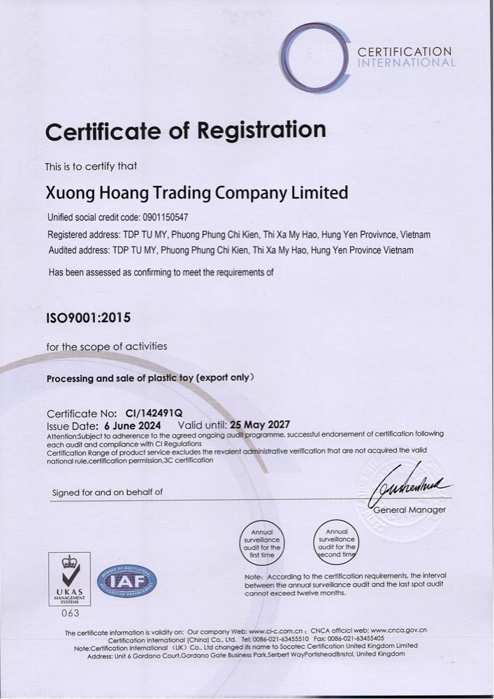 ISO 9001:2015 certificate